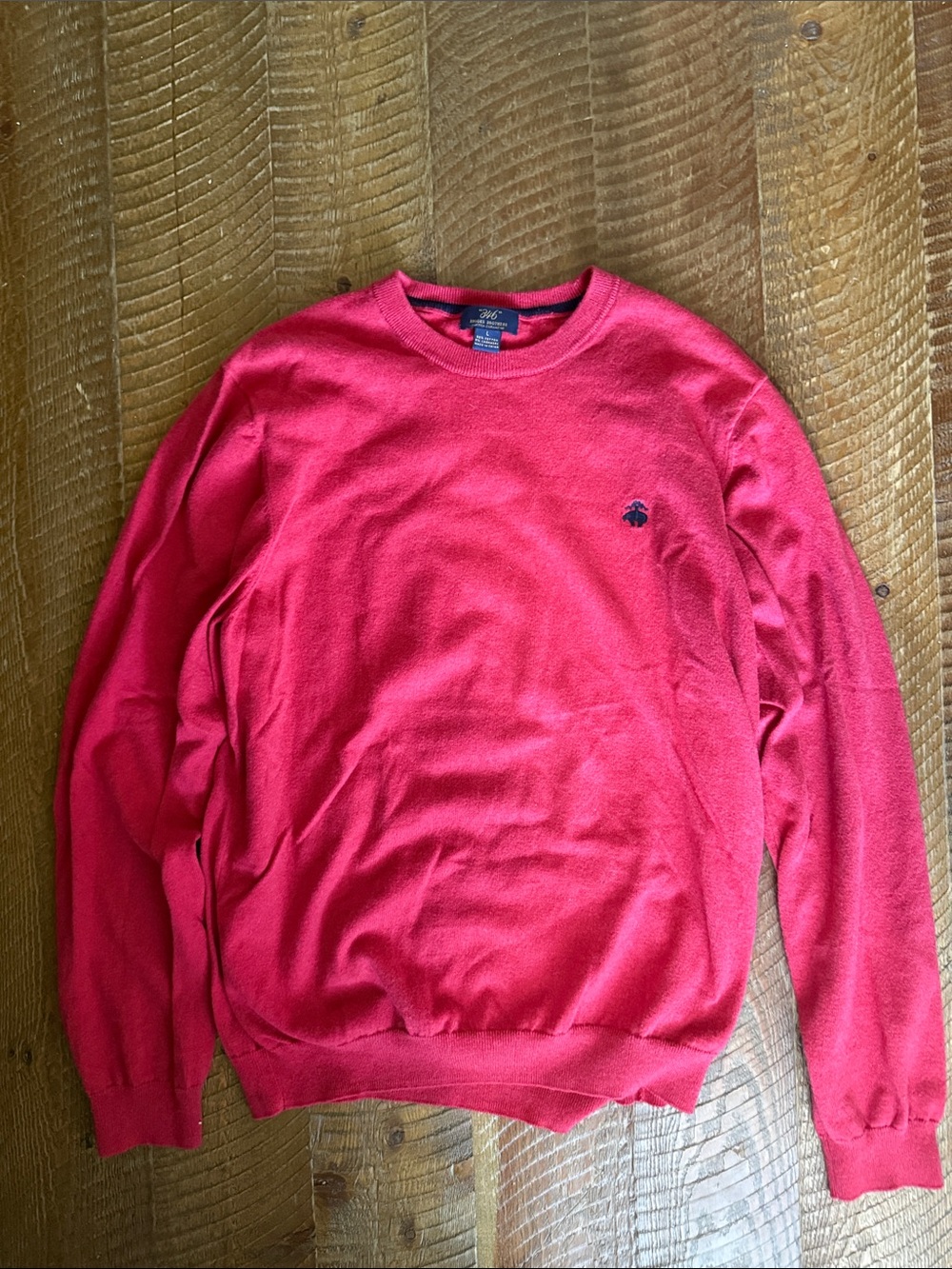 Brooks Brothers Red Crewneck Sweater with Chest Logo
